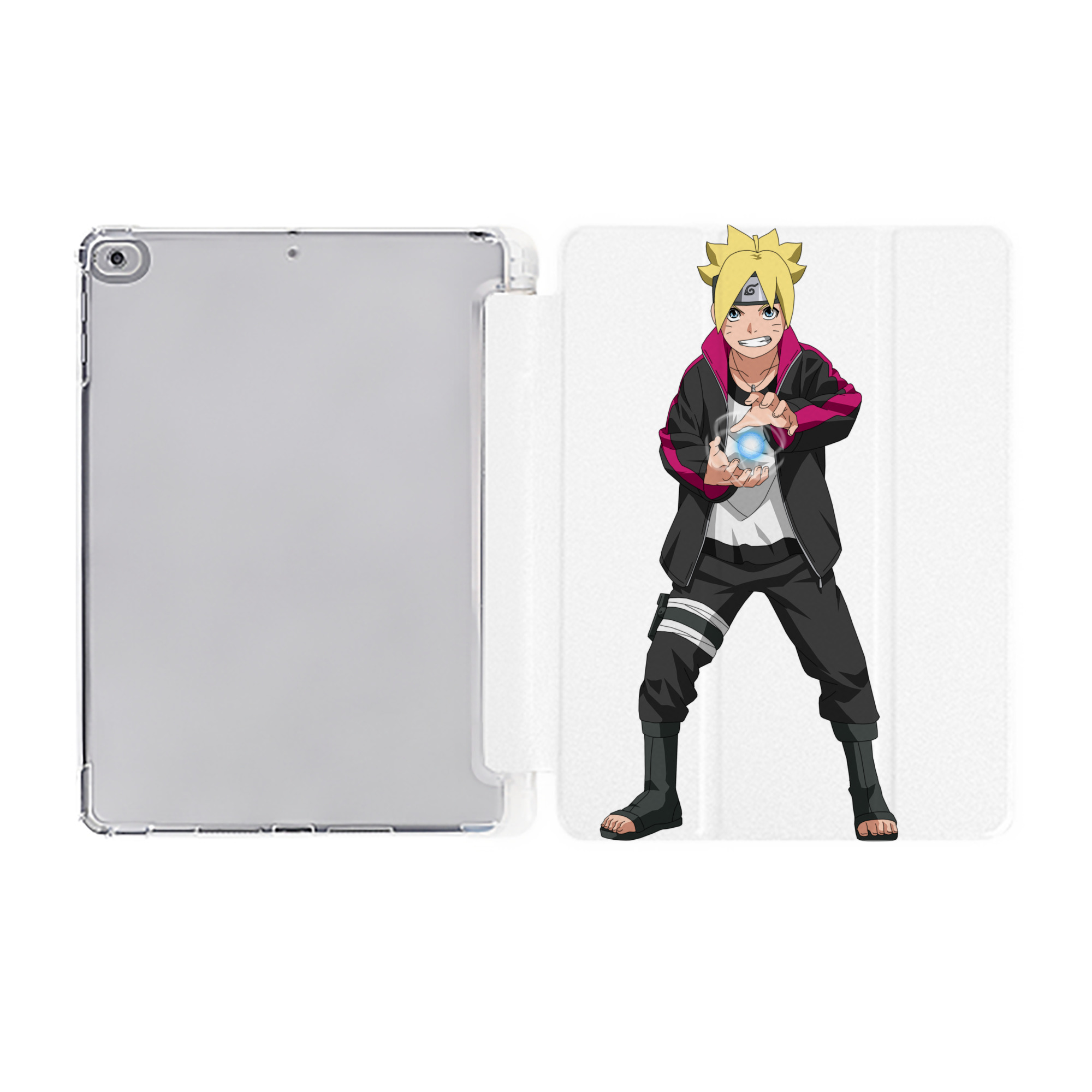 （画像用） NARUTO -ナルト- うずまき ボルト Uzumaki Boruto IPad ケース ペン収納付き 三つ折りスタンド PUレザー×シリコン 対応機種9.5/10.5/10.9インチ